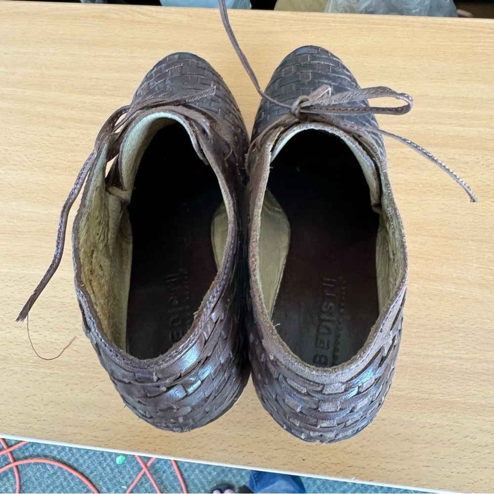 Bed Stu Wood and Leather Platform Shoes - Picture 9 of 10